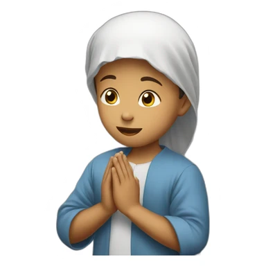 A Muslim kid reciting prayer  sticker