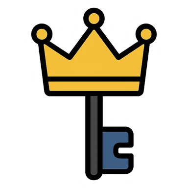 modern abstract crown-key hybrid with gold accents, minimal and premium, logo for 'private section' sticker