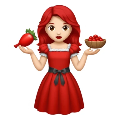 Lobo macho comiendo a la niña del cuento caperucita roja sticker