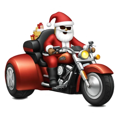 Santa on a Harley Davidson trike sticker