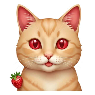 un gato tierno y amoroso que le gusta las frutillas sticker