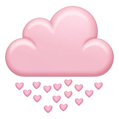 Pastel pink cloud raining pastel pink hearts  sticker