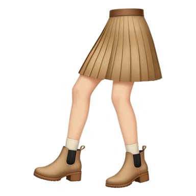  pleated skirt and ankle boots sticker