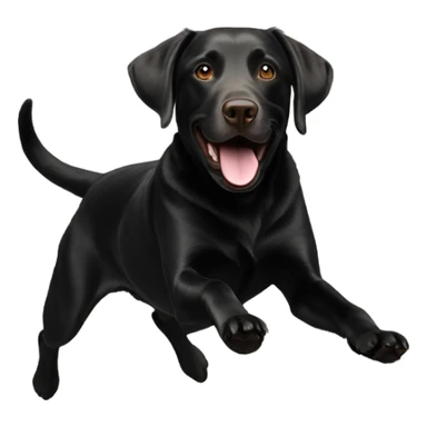 Black Labrador retriever jumping sticker