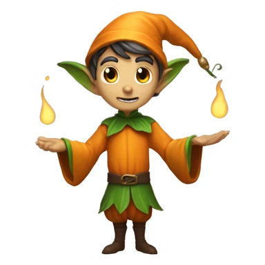 pumkin elf male casting a spell sticker