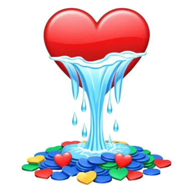 heart shaped - watterfall with casino chips sticker