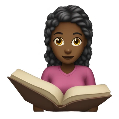 Black girl Reading a book sticker