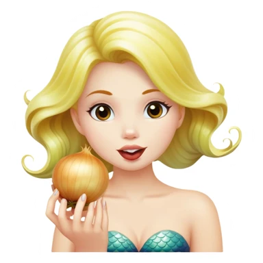 Mermaid eating an onion sticker