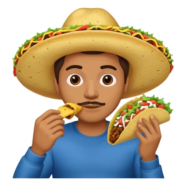 Man with no nose eating taco sticker