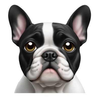 Black and white french bulldog sticker