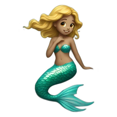 beautiful mermaid on stone sticker