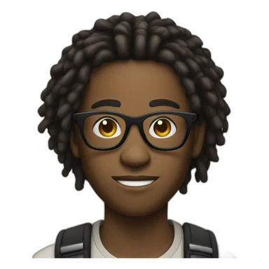 Young Black male film Photographer with glasses with dreadlocks sticker