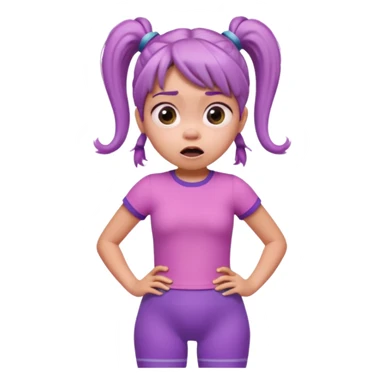 Boo from Monsters Inc, surprised expression, pigtails, pink t-shirt, purple leggings sticker