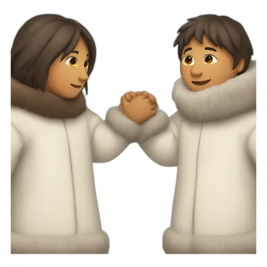 Chukchi and Eskimo holding hands sticker