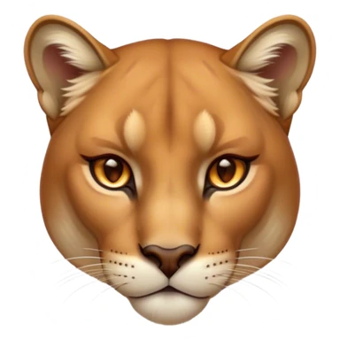 Cinematic Noble Cougar Portrait Emoji, Poised and regal, with a lithe, muscular build and a sleek, tawny Fur with subtle dark accents, deep-set soulful amber eyes, Simplified yet sharp and sophisticated features, highly detailed, glowing with a warm, dignified glow, high shine, intelligent and stealthy, stylized with an air of wild elegance, focused and attentive, soft glowing outline, capturing the essence of a watchful and confident predator, so majestic it feels as though it could silently pounce out of the screen with effortless authority! sticker