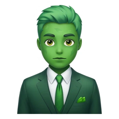 faces of different office green triceratops in a suit sticker
