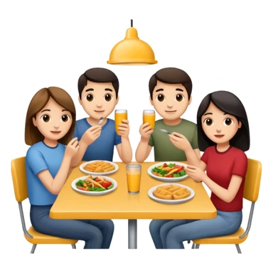 friends having lunch together sticker