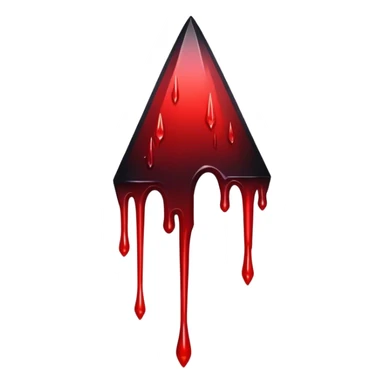 Black-red-crimson-gradient obsidian shard dripping blood  sticker