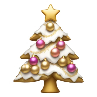 christmas tree with pink and gold and white decorations sticker