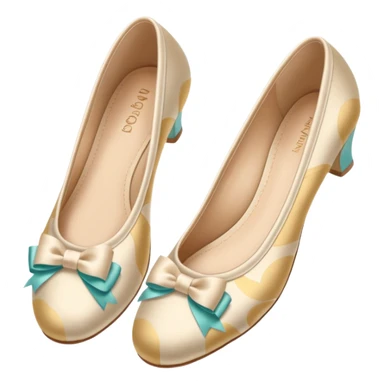 Beige realistic silk bow ballerina shoes sticker