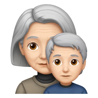 lo mismo que estas haciendo solo coloca alado de la abuela un hombre joven  sticker