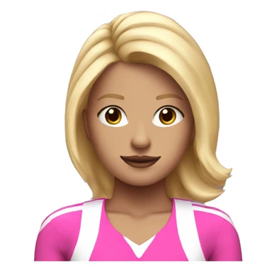 cheerleader with blonde hair and pink outfit sticker