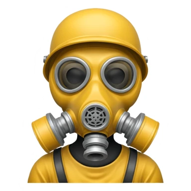 Skeleton wearing a gas mask sticker