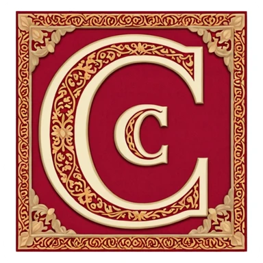  letter c made out of persian carpet texture sticker