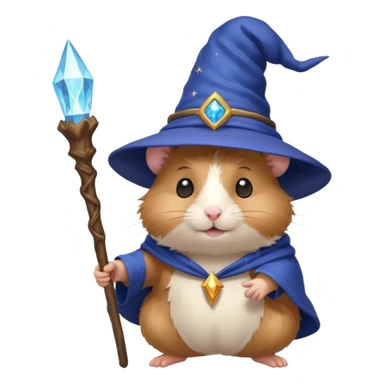 A magical hamster with a wizard hat and wand sticker