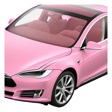 Pink Tesla model s sticker