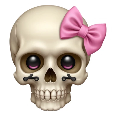 A skull with a small pink ribbon on the side of its head sticker