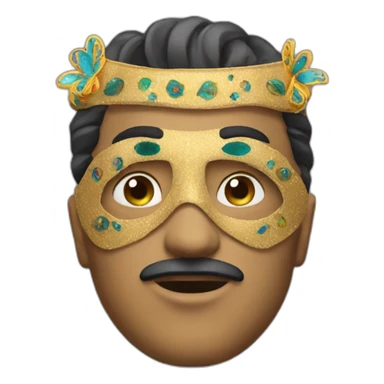 man with a carnaval mask sticker