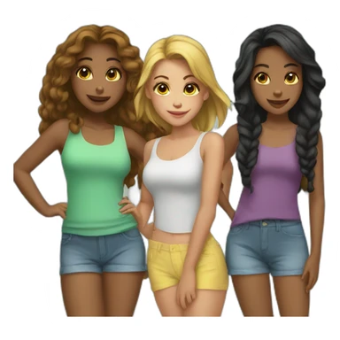 Girls trio sticker