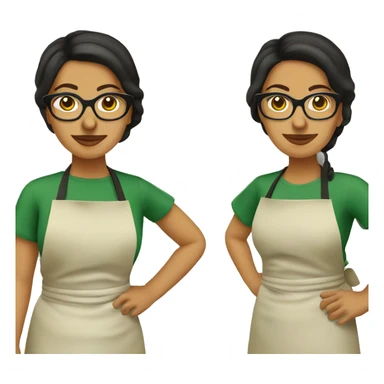 mexican lady green apron  with glasses cooking tacos sticker