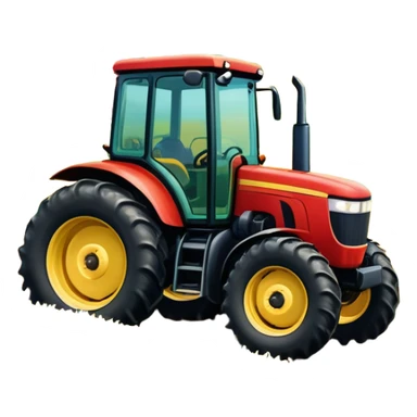 An icon showing close-up tractor in a colorful rural landscape, inspired by Farming Simulator 22. The design features vibrant fields, barns, and crops under a bright sky, with tractors working the land. The peaceful and immersive farming environment is highlighted with a transparent background sticker