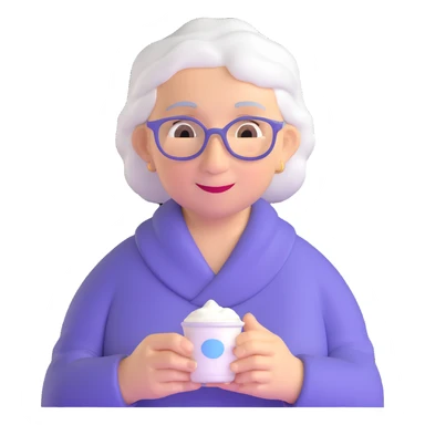 grandmother offering yogurt sticker