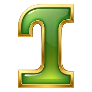 number One in golden and green shadows sticker