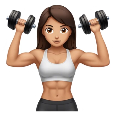 brunette girl with abs lifting weights sticker