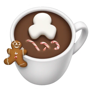 Hot chocolate with gingerbread man cookie  sticker