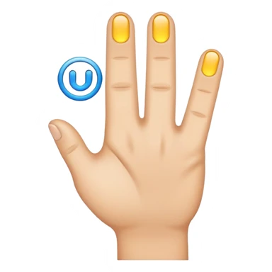 An emoji with a finger tapping a touchscreen button sticker