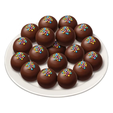 chocolate balls on plate with chocolate sprinkles sticker