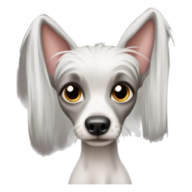 Chinese crested with a cat tail  sticker