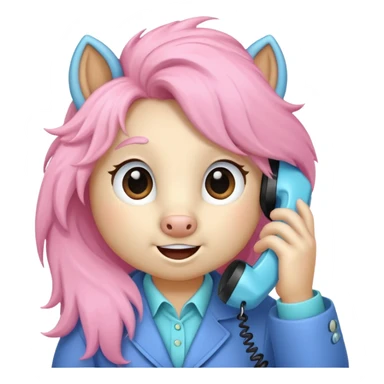 Pony talking on the phone sticker