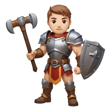 An emoji representing the "ironman challenge" for an Albion Online mmorpg character who crafts everything themselves the hard way, and does not buy or sell items in-game. Think of ironman marathons as a guiding principle. sticker