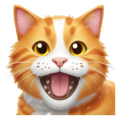 Happy Orange cat in the snow sticker
