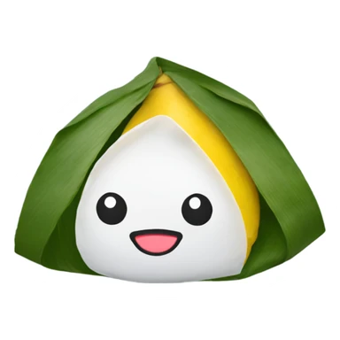 onigiri wrapped with banana leaves sticker