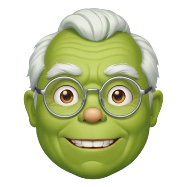 Grinch grand father with white ghair and with glasses sticker