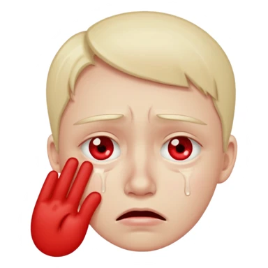 A person fake crying and rubbing their eyes sticker