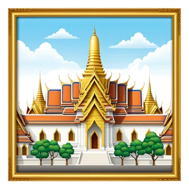 Grand Palace Bangkok Landmark Emoji – Featuring golden spires, Thai architecture, and the Emerald Buddha Temple. sticker