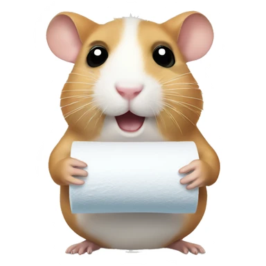 Hamster holding toilet paper sticker
